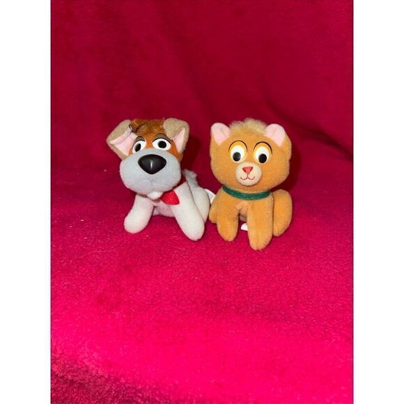 1988 McDonald’s Disney Oliver and Company Dodger & Oliver Plush Ornaments - Picture 1 of 8